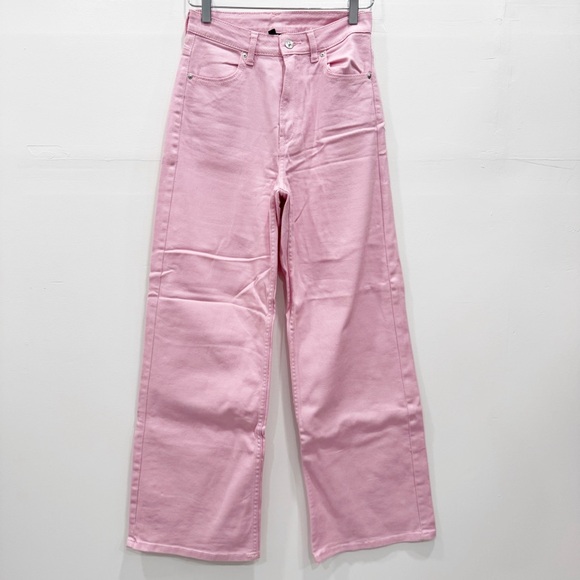 H&M Denim - H&M High Rise Wide Leg Pink Jeans Size 4 Cotton Blend
